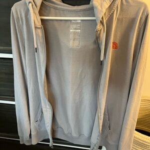 The North Face Men's Light Gray Zip-Up Sweater